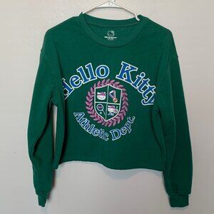 Hello Kitty Athletic Dept Long Sleeve Cropped Sweatshirt NWOT